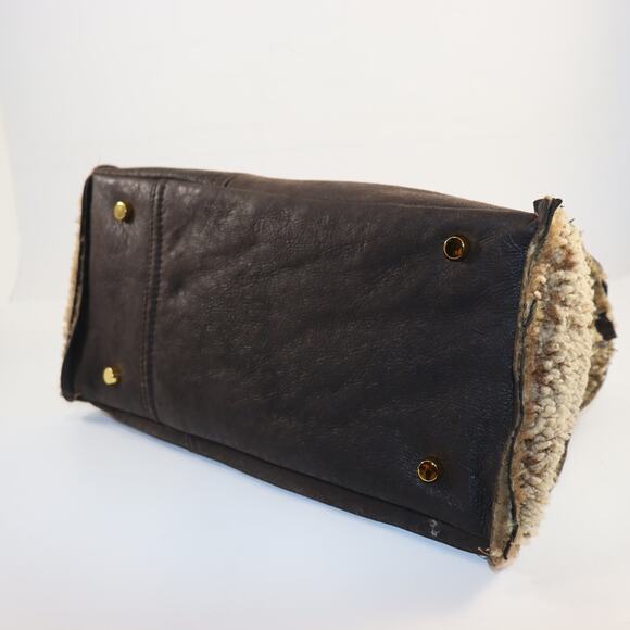 Handmade Shearling Bag from Repurposed Coat - Picture 5 of 8